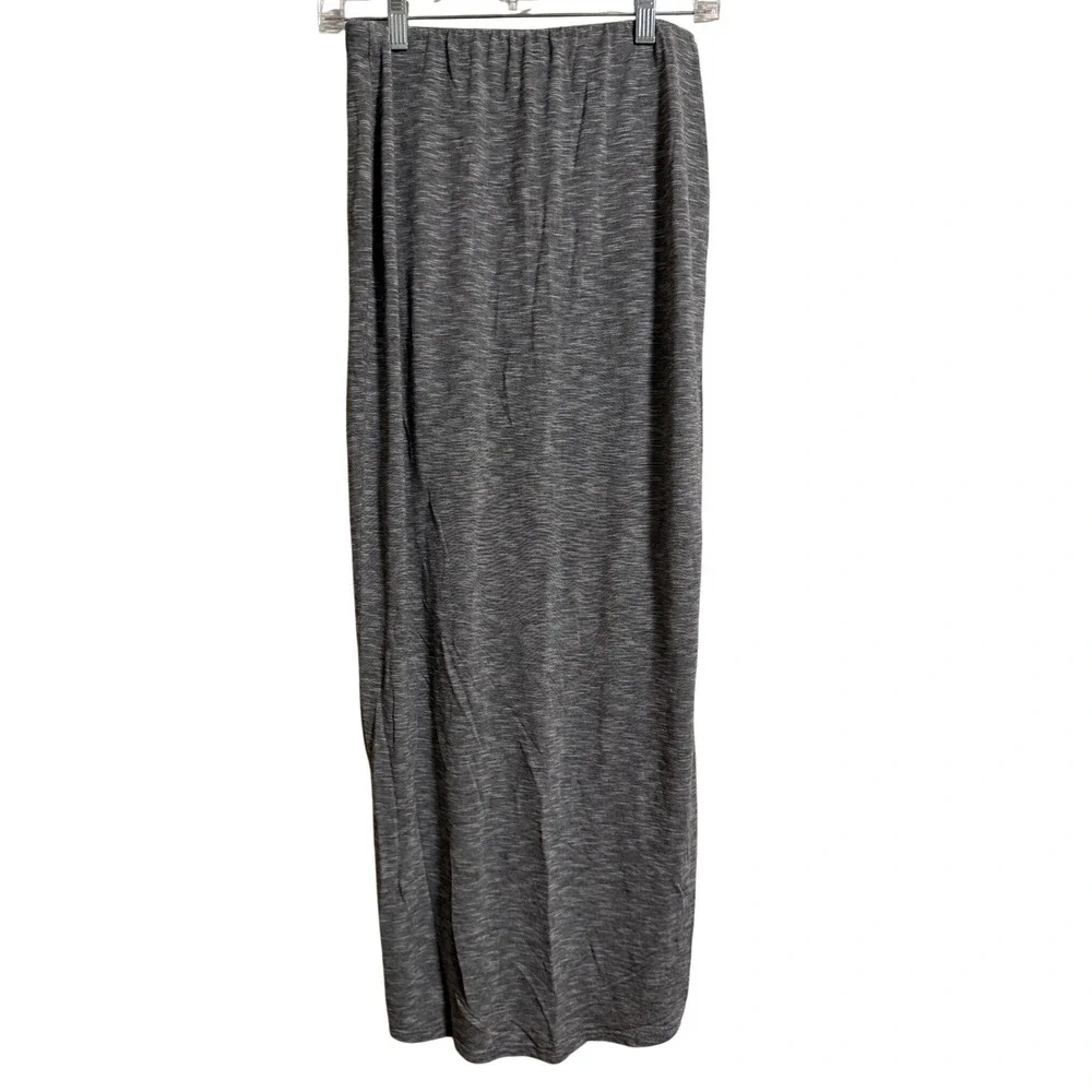 Mossimo Womens Heather Grey Tulip Wrap Front Maxi Skirt Size Small Elastic Waist